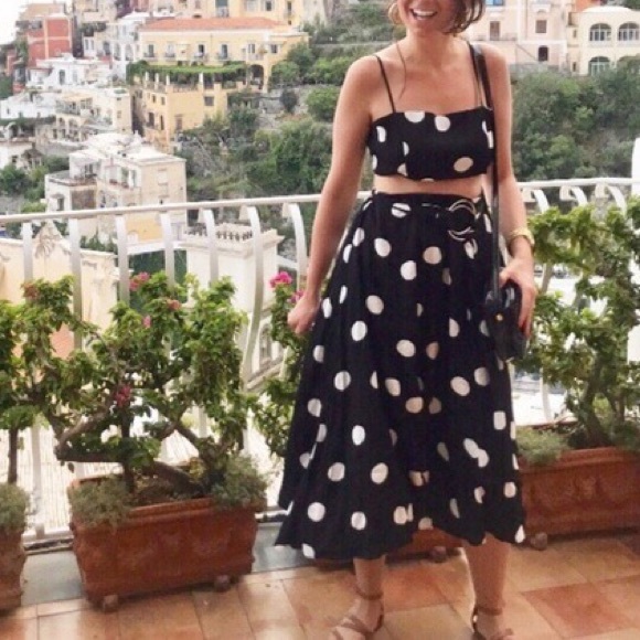 Free People Polka Dot Crop Tank & Skirt Set - Picture 5 of 16